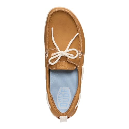 HEYDUDE Women's Harbor Breeze Lo Classic Boat Shoe, Bone Brown, Size 7, Lightweight Slip-On Loafer - image 4