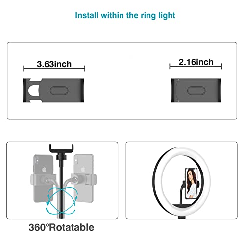 12.2" Ring Light With 54'' Extendable Tripod Stand & Cellphone Holders For Live Stream/Makeup/Youtube Video, Dimmable Led Beauty Selfie Ringlight For Tiktok Photography, Color Temperature 3000-6000K #TOP7