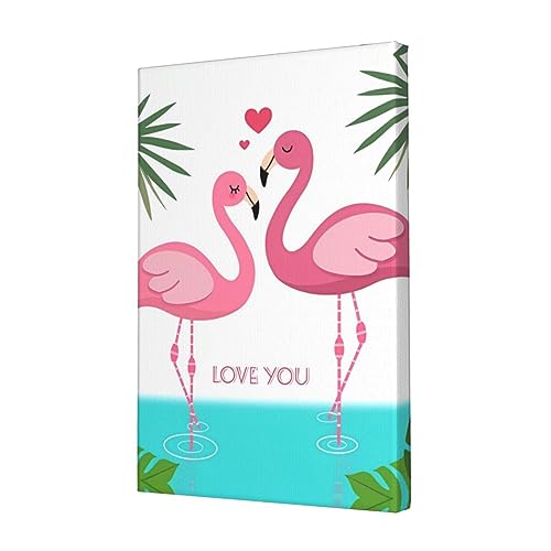 Toile murale moderne flamant rose décoration intérieure salon cuisine motif palmier 30x45cm DEHIWI