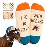 Zmart Funny Horse Gifts - Unique Equestrian Gifts, Riding Socks for Teen Boys & Girls
