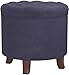 HomePop Velvet Tufted Round Storage Ottoman with Removable Lid, Purple