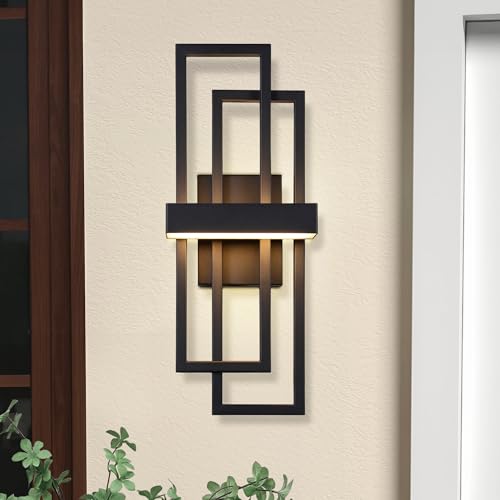 LamQee 20 Inch Modern Outdoor Wall Lights, Integrated LED 1000LM