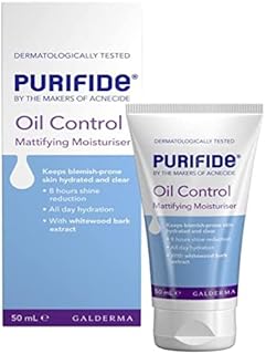 PURIFIDE by Acnecide Oil Control Mattifying Moisturiser, 50g, Ideal for Spot Treatment Routine With 8 hour Shine Control