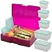 Leak-proof Bento Lunch Box with 5 Removable Containers (Translucent Raspberry)