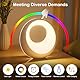 Wothfav Nachttischlampe Touch Dimmbar Rund mit Fernbedienung, Led Tischlampe Kabellos mit RGB Farbwechsel, Baby Nachtlicht Kinder mit Timer & Memory für deko Schlafzimmer Wohnzimmer Geschenk