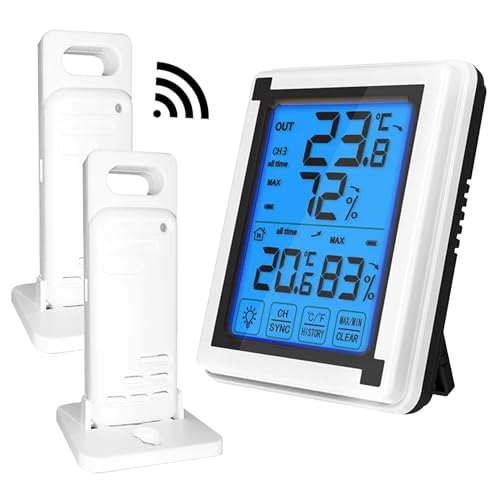 Termómetro de temperatura digital con pantalla LCD e higrómetro inalámbrico