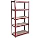 Home Discount 5 Ripiani Strato scaffali Rack Heavy Duty Kitchen Garage, capacità 875 kgs, Grande, Rosso
