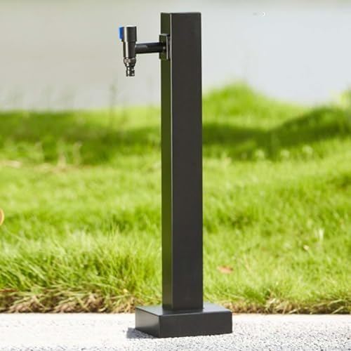 Outdoor Stainless Steel Garden Hose Stand with Faucet - Stylish Freestanding Fountain for Irrigation & Washing, Durable & Decorative Water Feature for Gardens, Patios, and Yards
