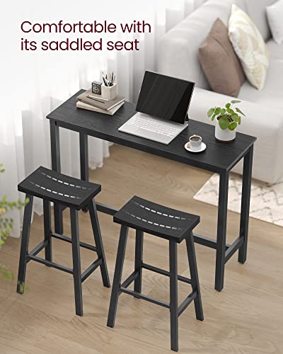 Vasagle Bar Stools Set Of 2, Counter Height Stools, Bar Chairs With Footrest, 29.1 Inches Tall Kitchen Breakfast Stools, Industrial, Living Room Party Room, Black Ulbc094B56 #TOP4