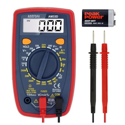 AstroAI Digital Multimeter Tester 2000 Counts with DC AC Voltmeter and Ohm Volt Amp Meter; Measures Voltage, Current, Resistance, Continuity and Diode, Blue