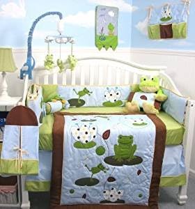 frog crib bedding