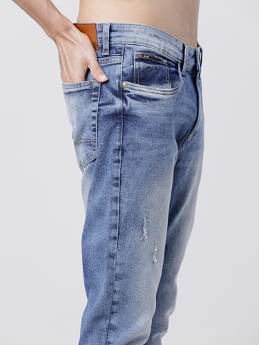 Image of Highlander Mens Tapered Fit Denim Jeans for Man|Regular Length|Mid-Rise|Stretchable Fabric for Comfort fit| Jeans for Man | Men Jeans
