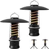 UJHOSLD【2個セット・新登場】 LEDランタン キャンプランタン 懐中電灯 多機能 ミニ ランタン USB充電式 3点灯モード 光量調節 4.5-25時間照明 2500mAh大容量バッテリー IPX4防水アウトドア ライト キャンプ 夜釣り ピクニック 防災 応急などアウトドア用 (2)