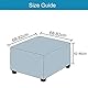 Meigeh Hocker Bezug Quadratisch Pouf copertura Hocker Abdeckung Rechteckige Pouf Abdeckung Hockerbezug Ottomane Schonbezug Hellgrau