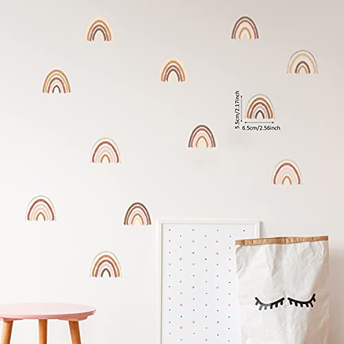 Funlife 72 Pcs Small Boho Rainbow Wall Decals Peel And Stick, Self Adhesive Colorful Rainbow Wall Sticker For Girls Bedroom Decor, Kids Nursery Room Decoration, 2.56" X 2.17" #TOP4