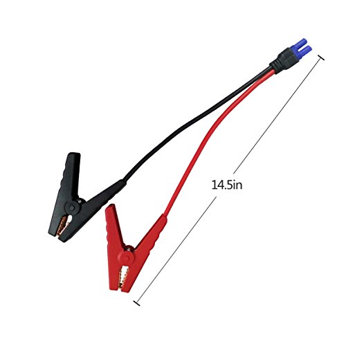 KUNCAN EC5 Jump Starter Cable with Battery Clamps - 12V Replacement Alligator Clips to EC5 Connector Car Jumper Cable for Emergency Portable Car Jump Start Battery Booster Cable 10AWG Wire