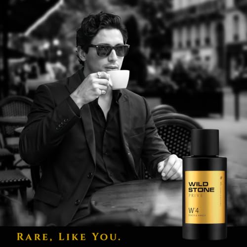 Image of Wild Stone Prive Peach & Amber Parfum for Men 100ml | Luxury Long Lasting Perfume | Citrus, Fruity & Fresh Fragrance | Premium Men's Perfume