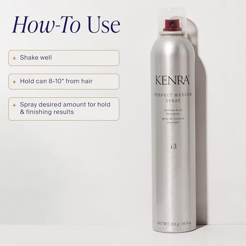Kenra Professional Perfect Medium Spray 13 | Provides Styling Control Without Stiffness | Medium Hold | Fast-Drying Formulation | High Shine Finish | All Hair Types 10 oz