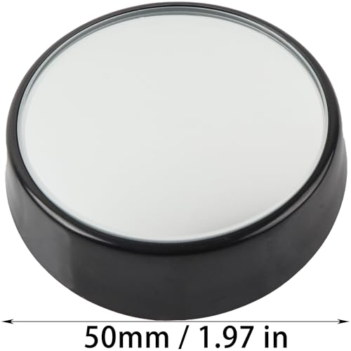 KEWAYO Blind Spot Mirror, HD Glass & ABS Housing, 360° Adjustable Convex Wide Angle Rear View Mirror, Stick-On Universal Fit for Car SUV Truck RV Van, Black (2, Round, Black Stick)