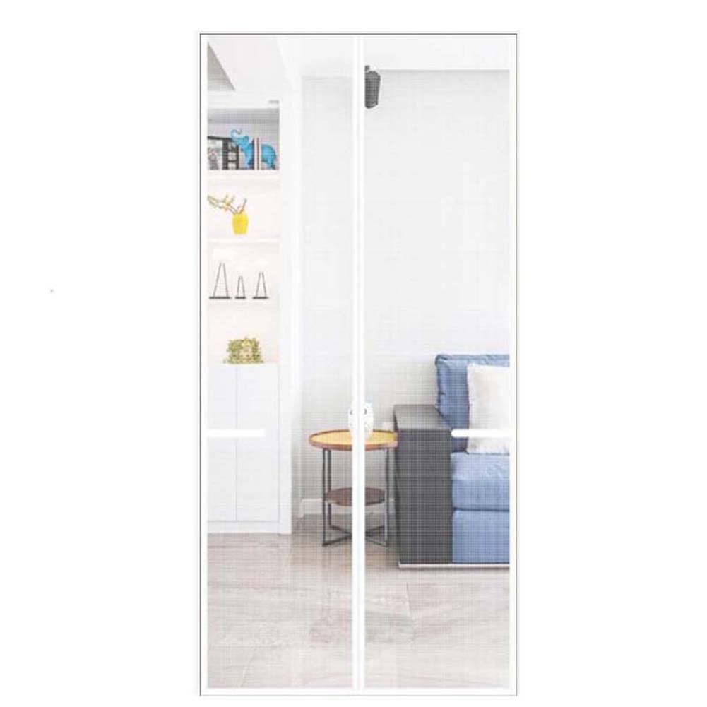 Weiwu Transparent,White Magnetic Fly Screen Door Custom Sizes Anti-Tearing Fiberglass Mesh Anti Mosquito Anti Mosquito Curtain Auto Closer For Villas, Houses, Front Doors, Back Doors, White