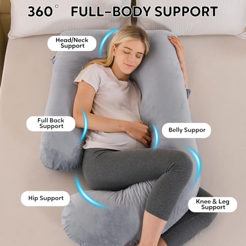 Image of U Shaped Pregnancy Pillow for Sleeping, Maternity Pillow for pregnant women