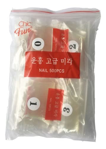 500pç Tips unhas posticas Curvatura Cdecoradas unha postiça Cor:Transparente