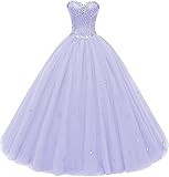 Likedpage Women's Sweetheart Ball Gown Tulle Quinceanera Dresses Prom Dress (US12, Lilac Purple) … …