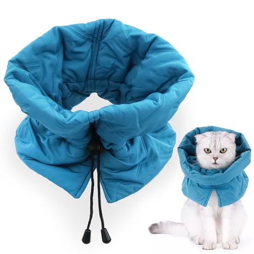 Collerette pour Chat,collerette Chat Anti Lechage,Collier Souple Réglable Anti Léchage pour Chat,Collier Élisabéthain,Collier De Protection Post-opératoire pour Chats (S)