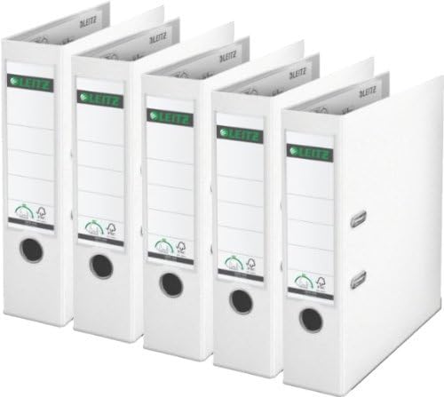 Leitz plastic folder 180°, A4 breit| 5er Pack, White, 1