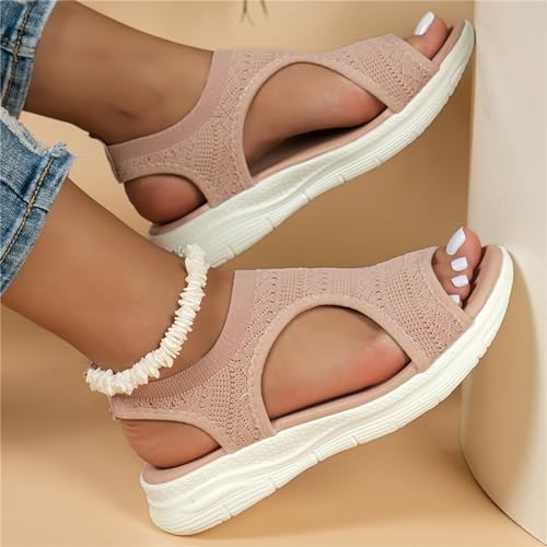 HEONSATI Wide Fit Orthopedic Sandals for Women Uk with Arch Support Summer Ladies Wedge Sandals Walking Platform Casual Beach Shoes Comfy Washable Slingback Slide Sport Open Toe Memory Foam - Image 5