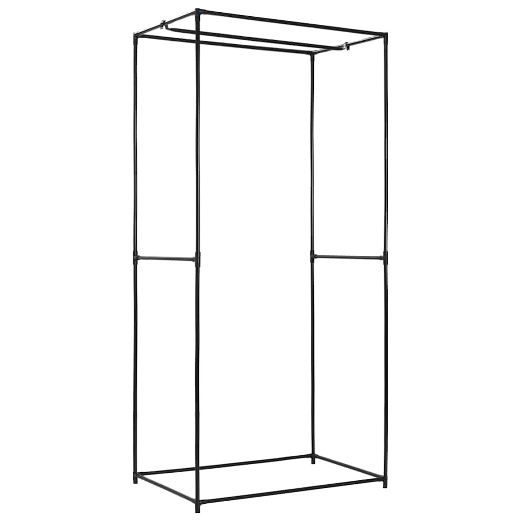 Garderobe Kleiderbehälter 2 STK. Kleiderschränke Schwarz 75×50×160 cm mit Eisenrahmen und Stoffbezug für staubfreie Aufbewahrung
