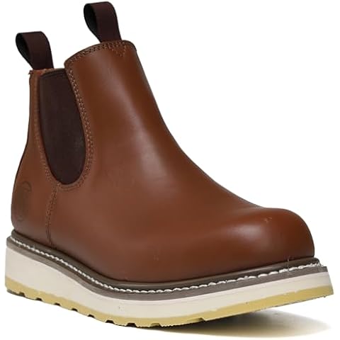 HANDPOINT Men's SURETRACK Double Gore Pull-on Soft Toe Work Boot-Brown H84985D (12) Cover