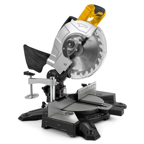 Roadtime Sierras ingletadoras para DeWalt 20V baterías(sin batería),Tronzadora e ingletadora hoja de sierra Ø 210 mm,cabeza de sierra inclinable 0–45°,Para Madera PVC Aluminio Metales Blandos