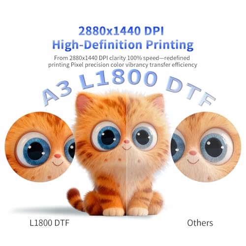 Image of DSV DTF Printer A3 Roll L1800 Transfer Printing Machine,High-Speed Print for Fabrics,13 inch Wide DTF Bundles,White Ink Circulation & Auto-Cleaning, 2-Year Free Ink (Blue, Printer+Oven+Laptop)