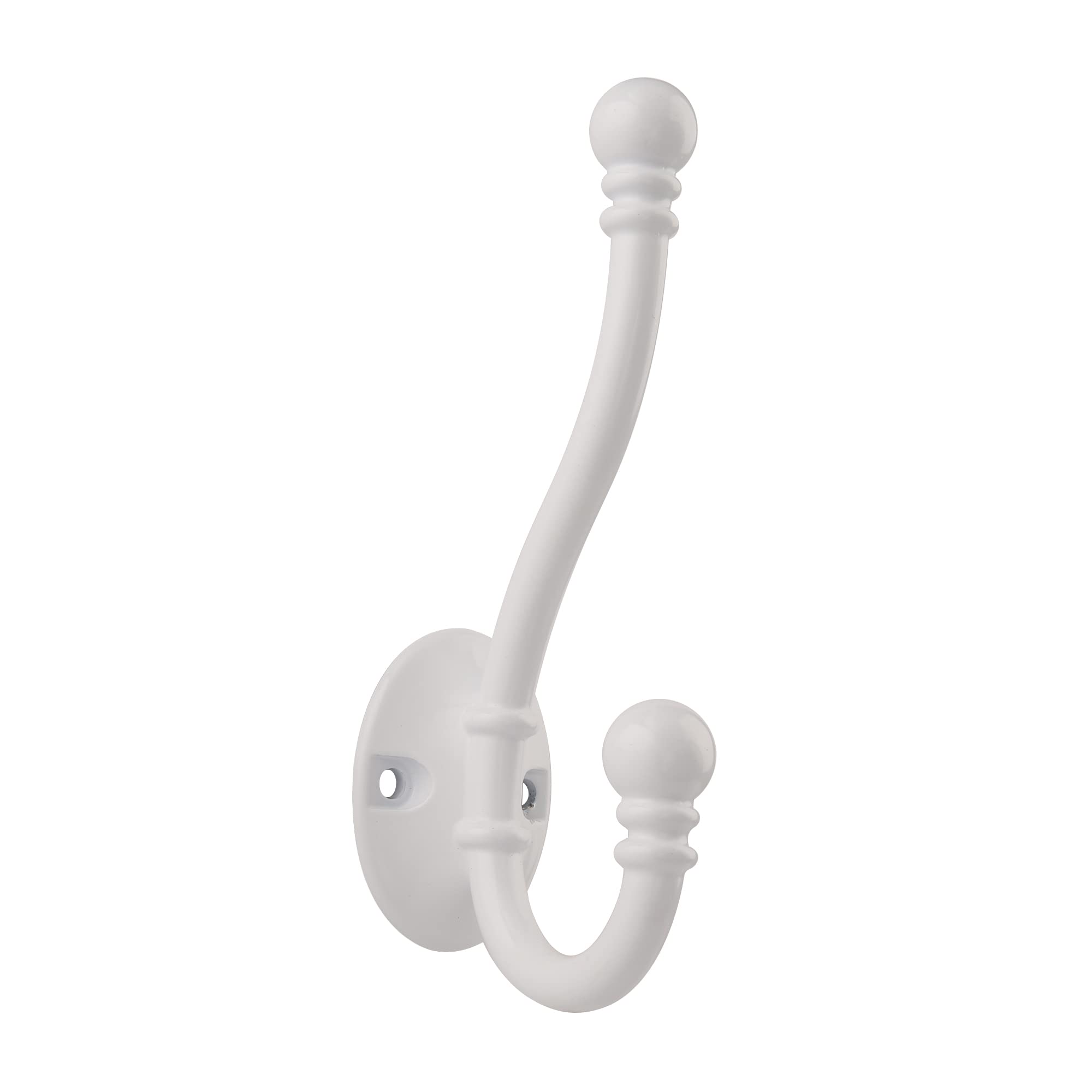 Cintres muraux à double griffes en métal blanc, lot de 6 patères de qualité supérieure