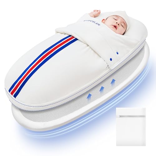 Image of evoceler Baby Sleep Sack - All Season Baby Swaddle for Newborn 3-6 Months with Detachable Mattress,Temperature Monitor Label, Wing, Reduce Startle Reflex Organic Cotton Transitional Swaddle (S size)