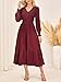 Kate Kasin Strickkleid Damen Langarm Pulloverkleid A Linie Winter Hochzeitkleid mit Taschen Festlich Partykleid Abendkleider Rot L