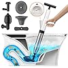 Toilet Plunger, Drain Clog Remover, High-Pressure Air Drain Blaster with Real-Time Barometer Powerful Drain Snake Sink Plunger Plumbing Tools, Plungers for Bathroom, Sink, Floor, Kitchen Clogged