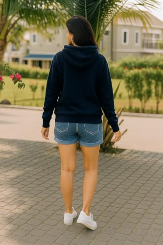 Image of Women Sweatshirt with Hoodies, Hooded Neck Regular Fit Long Sleeve Womens,Solid Hooded Cotton Fleece for Women