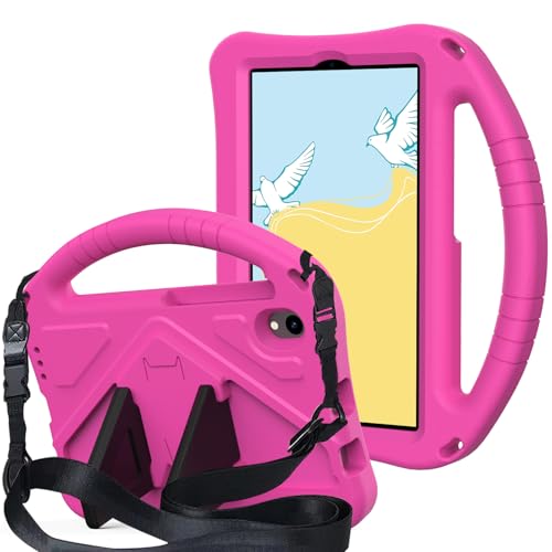 Étui pour tablette Onn 7 Gen 4 2024 housse rose rouge avec bandoulière