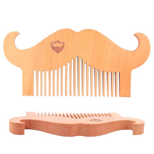 Gihioue Herren Holzbartkamm, Bartpflege Kamm,Bequemer Touch Bart Com Com - Männliche Haarstyling Pinsel Gesichtshaarreinigungsmittel für Papa
