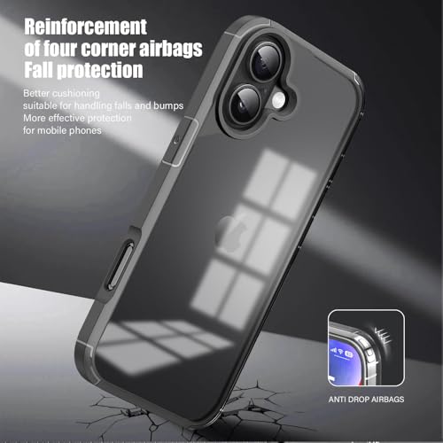 Image of KARWANBack Cover |Shockproof Bumper Case | Full Camera Protection | Raised Edges | Super Soft Side TPU | Bumper Case for iPhone 16 - Grey