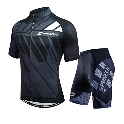 Mens Cycling Clothing Sets Short Sleeve Multi Gray Medium