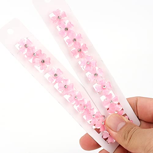 Yission 20Pcs Mini Pink Flower Hair Clips With Rhinestone Cute Hair Pins Decorative Hair Clips Wedding Hair Barrettes Bridal Hair Accessories For Girls Women #TOP7