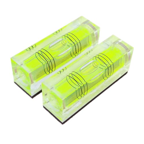 SIZIKJXGHWYI 2Pcs Square Bubble Spirit Levels with Magnetic Base 52x20x15mm Three Line Bubble Level Measuring Layout Tools Levels