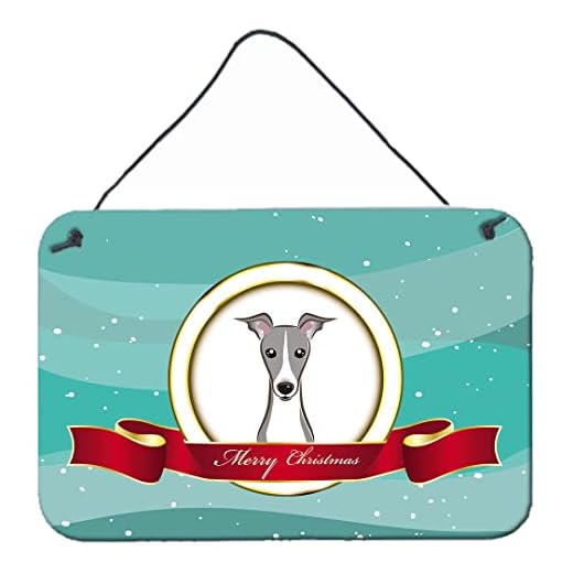 Caroline's Treasures italiensk Greyhound god jul vägg eller dörr hängande tryck BB1546DS812, multifärg, 8HX12W