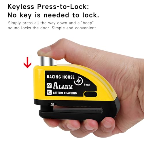 Candado de disco recargable e impermeable con alarma de 110 dB para proteger tu moto 4