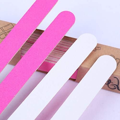 Wood Nail Files Double Sided Emery Boards 100 180 Grit Nail Care 10 Pcs #TOP2