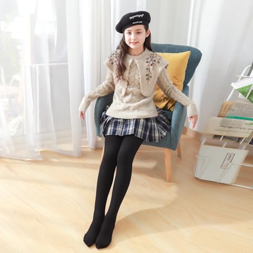 LOLANTA Girls Dance Tights Anti-slip Footed Super Soft Stockings for Kids Stretchy Ballet School Student Pantyhose3
