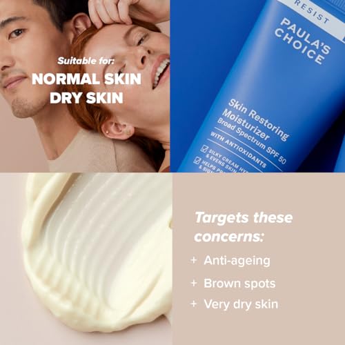 Paula's Choice RESIST Anti Aging Tagescreme LSF 50 - Anti Falten & Pigmentflecken Sonnencreme - Gesichtscreme mit Niacinamid & Sheabutter - Normale bis Trockene Haut - 60 ml
